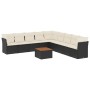 Set de sofás de jardín 10 pzas cojines ratán sintético negro de , Conjuntos de jardín - Ref: Foro24-3223690, Precio: 531,12 €...