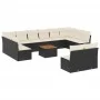 Garden sofa and cushion set 13 pieces black synthetic rattan by , Garden sets - Ref: Foro24-3223893, Price: 695,52 €, Discoun...