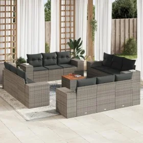 Gartensofa-Set mit Kissen, 13-teilig, graues synthetisches Rattan von , Gartensets - Ref: Foro24-3225381, Preis: 987,80 €, Ra...