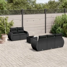 6-teilige Gartensofagarnitur und schwarze synthetische Rattankissen von , Gartensets - Ref: Foro24-3253432, Preis: 430,14 €, ...