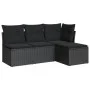 4-piece garden sofa set with black synthetic rattan cushions by , Garden sets - Ref: Foro24-3249334, Price: 237,67 €, Discoun...
