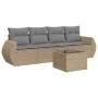 Garden sofa set with cushions 5 pieces beige synthetic rattan by , Garden sets - Ref: Foro24-3253426, Price: 331,29 €, Discou...