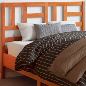 Cabecero de cama madera maciza de pino marrón cera 160 cm