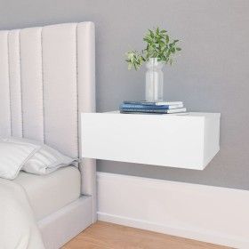 Mesitas de noche flotantes 2 uds madera ingeniería blanco de vidaXL, Mesitas de noche - Ref: Foro24-800307, Precio: 42,56 €, ...