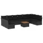 Set de sofás de jardín 11 pzas y cojines ratán sintético negro by , Garden sets - Ref: Foro24-3223794, Price: 629,93 €, Disco...