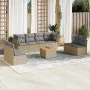 Set de sofás de jardín 9 pzas con cojines ratán sintético beige by , Garden sets - Ref: Foro24-3223581, Price: 519,95 €, Disc...