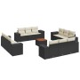 Set de sofás de jardín y cojines 13 pzas ratán sintético negro de , Conjuntos de jardín - Ref: Foro24-3225377, Precio: 826,66...