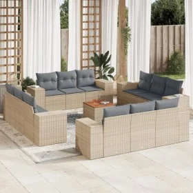 Set sofás de jardín con cojines 13 pzas ratán sintético beige by , Garden sets - Ref: Foro24-3225380, Price: 989,80 €, Discou...