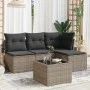 Gartensofa-Set mit 5-teiligen Kissen aus grauem synthetischem Rattan von , Gartensets - Ref: Foro24-3249349, Preis: 275,71 €,...