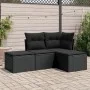 Juego de sofás jardín 4 pzas con cojines ratán sintético negro by , Garden sets - Ref: Foro24-3249314, Price: 235,99 €, Disco...