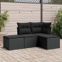 Juego de sofás jardín 4 pzas con cojines ratán sintético negro by , Garden sets - Ref: Foro24-3249314, Price: 251,90 €, Disco...