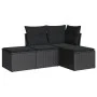 Gartensitzgruppe 4-teilig mit schwarzen Polstern aus synthetischem Rattan von , Gartensets - Ref: Foro24-3249314, Preis: 235,...