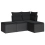 Juego de sofás jardín 4 pzas con cojines ratán sintético negro by , Garden sets - Ref: Foro24-3249314, Price: 251,90 €, Disco...