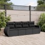 Juego de sofás jardín 4 pzas con cojines ratán sintético negro by , Garden sets - Ref: Foro24-3253412, Price: 290,10 €, Disco...