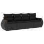 Juego de sofás jardín 4 pzas con cojines ratán sintético negro by , Garden sets - Ref: Foro24-3253412, Price: 290,10 €, Disco...