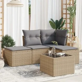 Set Gartensofas mit Kissen 5 Stück synthetisches Rattan beige von , Gartensets - Ref: Foro24-3249328, Preis: 288,52 €, Rabatt: %