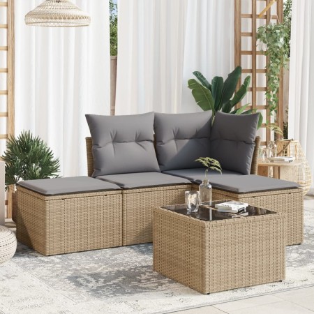 Garden sofa set with 5-piece synthetic rattan beige cushions by , Garden sets - Ref: Foro24-3249328, Price: 298,40 €, Discoun...