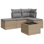 Garden sofa set with 5-piece synthetic rattan beige cushions by , Garden sets - Ref: Foro24-3249328, Price: 298,40 €, Discoun...