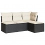 Juego de sofás jardín 4 pzas con cojines ratán sintético negro de , Conjuntos de jardín - Ref: Foro24-3249335, Precio: 224,41 €