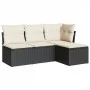 Juego de sofás jardín 4 pzas con cojines ratán sintético negro by , Garden sets - Ref: Foro24-3249335, Price: 221,28 €, Disco...