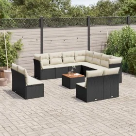 Garden sofa set 12 pieces with black synthetic rattan cushions by , Garden sets - Ref: Foro24-3223704, Price: 644,02 €, Disco...