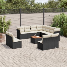 Set Gartensofas 12 Stück Kissen synthetisches Rattan schwarz von , Gartensets - Ref: Foro24-3223704, Preis: 614,49 €, Rabatt: %