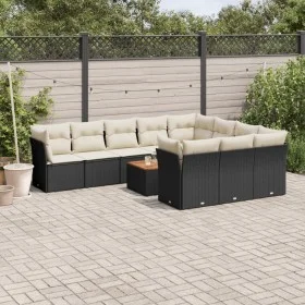Garden sofa set 11 pieces and black synthetic rattan cushions by , Garden sets - Ref: Foro24-3223837, Price: 636,48 €, Discou...