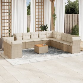 Set de sofás de jardín 12 pzas y cojines ratán sintético marrón by , Garden sets - Ref: Foro24-3223727, Price: 827,16 €, Disc...