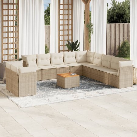 Set de sofás de jardín 12 pzas y cojines ratán sintético marrón de , Conjuntos de jardín - Ref: Foro24-3223727, Precio: 812,2...