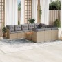 Set von 11-teiligen Gartensofas mit beigen Kissen aus synthetischem Rattan von , Gartensets - Ref: Foro24-3223840, Preis: 653...