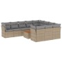 Set von 11-teiligen Gartensofas mit beigen Kissen aus synthetischem Rattan von , Gartensets - Ref: Foro24-3223840, Preis: 653...