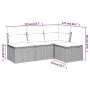 Gartensitzgruppe mit 4-teiligen Sofas und Kissen aus synthetischem Rattan in Beige. von , Gartensets - Ref: Foro24-3249338, P...