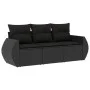 Set Gartensofas mit Kissen 3 Stück synthetisches Rattan schwarz von , Gartensets - Ref: Foro24-3253392, Preis: 221,51 €, Raba...