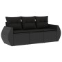 Set Gartensofas mit Kissen 3 Stück synthetisches Rattan schwarz von , Gartensets - Ref: Foro24-3253392, Preis: 231,33 €, Raba...