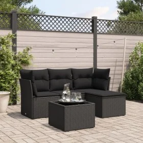 5-piece garden furniture set with black synthetic rattan cushions by , Garden sets - Ref: Foro24-3249384, Price: 315,75 €, Di...
