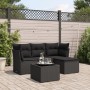5-teiliges Gartenmöbel-Set und Kissen aus synthetischem Rattan schwarz von , Gartensets - Ref: Foro24-3249384, Preis: 323,03 ...