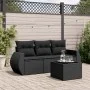 4-piece garden sofa set with black synthetic rattan cushions by , Garden sets - Ref: Foro24-3253402, Price: 269,91 €, Discoun...