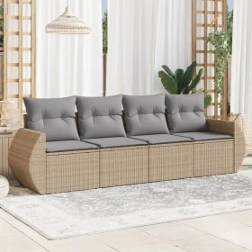 Garden sofa set with 4-piece synthetic rattan beige cushions by , Garden sets - Ref: Foro24-3253416, Price: 285,34 €, Discoun...