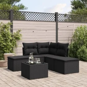 6-teilige Gartensofagarnitur und schwarze synthetische Rattankissen von , Gartensets - Ref: Foro24-3249564, Preis: 339,91 €, ...