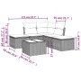 6-piece garden sofa set and black synthetic rattan cushions by , Garden sets - Ref: Foro24-3249564, Price: 339,91 €, Discount: %