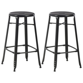 Taburetes de cocina 2 unidades de acero negro de vidaXL, Taburetes de cocina - Ref: Foro24-280077, Precio: 159,37 €, Descuent...