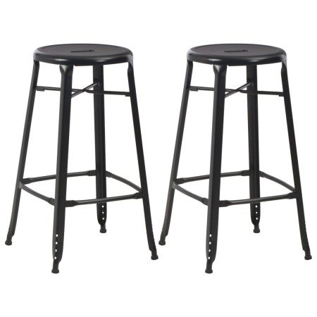 Taburetes de cocina 2 unidades de acero negro de vidaXL, Taburetes de cocina - Ref: Foro24-280077, Precio: 146,06 €, Descuent...