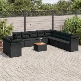 Garden sofa set 12 pieces with black synthetic rattan cushions by , Garden sets - Ref: Foro24-3223724, Price: 842,33 €, Disco...