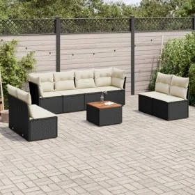 8-teiliges Gartensofa-Set und schwarze synthetische Rattankissen von , Gartensets - Ref: Foro24-3223578, Preis: 496,61 €, Rab...