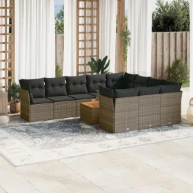 11-piece garden sofa set and gray synthetic rattan cushions by , Garden sets - Ref: Foro24-3223841, Price: 621,47 €, Discount: %