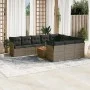 Set de sofás de jardín 11 pzas y cojines ratán sintético gris de , Conjuntos de jardín - Ref: Foro24-3223841, Precio: 621,59 ...