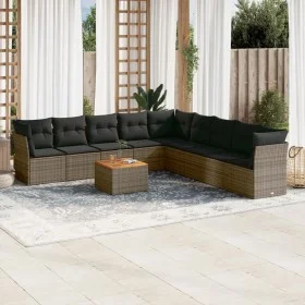 10-piece garden sofa set with gray synthetic rattan cushions by , Garden sets - Ref: Foro24-3223694, Price: 555,74 €, Discoun...
