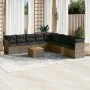 10-teilige Gartensofagarnitur mit grauen synthetischen Rattankissen von , Gartensets - Ref: Foro24-3223694, Preis: 555,74 €, ...