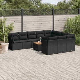 11-piece garden sofa set and black synthetic rattan cushions by , Garden sets - Ref: Foro24-3223836, Price: 693,20 €, Discoun...