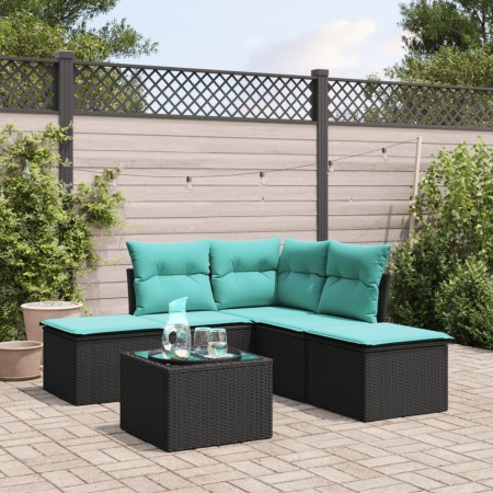 Set de sofás de jardín 6 piezas y cojines ratán sintético negro de , Conjuntos de jardín - Ref: Foro24-3249565, Precio: 317,9...